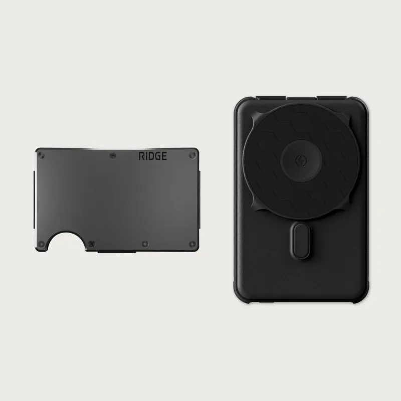 Ridge Wallet + Power Bank - Gunmetal + Matte Black